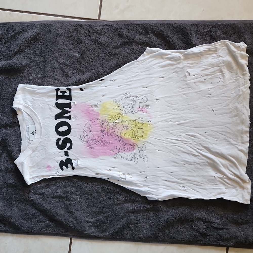 Unif 3-some distressed small muscle tank